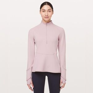 LULULEMON Weather Or Not Top 10 Pink 1/2 Zip Lightweight Neoprene Thermal FLAW